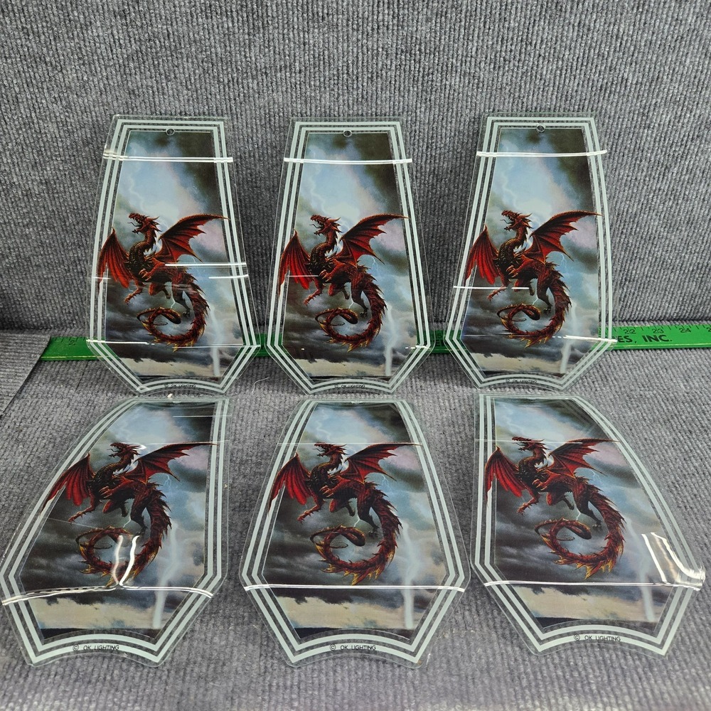 OK Lighting Dragon Touch Lamp Replacement Shade Panels Set of 6